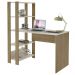 Mesa Escrivaninha 134X120 cm 3 Prateleiras Off White Carvalho ARLY