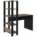Mesa Escrivaninha 134X120 cm 3 Prateleiras Pinho Preto ARLY