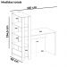 Mesa Escrivaninha 134X120 cm 3 Prateleiras Pinho Preto ARLY
