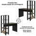 Mesa Escrivaninha 134X120 cm 3 Prateleiras Pinho Preto ARLY