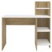 Mesa Escrivaninha 3 Prateleiras 111 cm Carvalho Branco ARLY