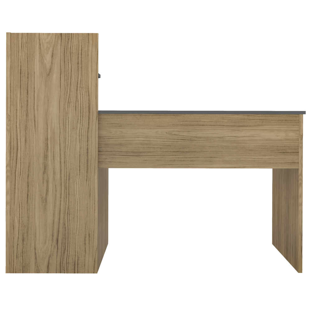 Mesa Escrivaninha 3 Prateleiras 111 cm Carvalho Grafite ARLY