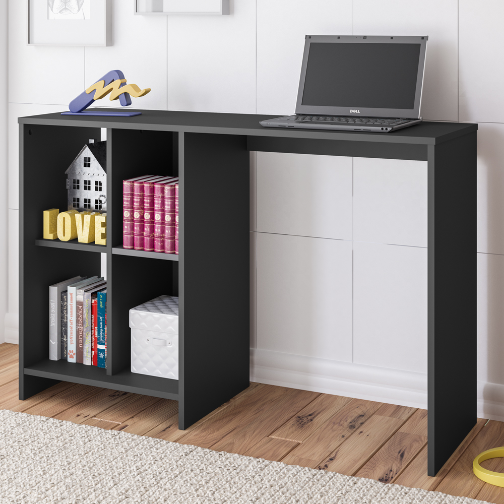 Mesa Escrivaninha 4 Nichos 110 cm TRIX Preto ARLY