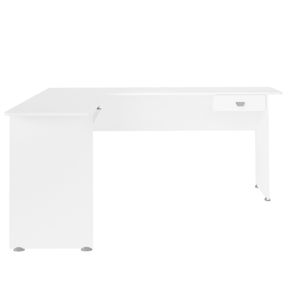 Mesa Escrivaninha De Canto 1 Gaveta 150X165 cm Branco ARLY