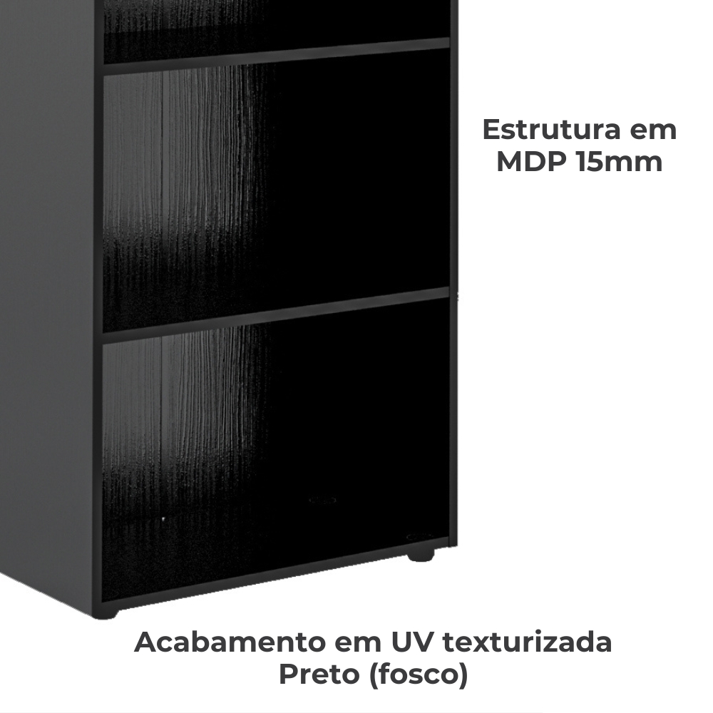 Mesa Escrivaninha E Estante 5 Prateleiras Pinho Preto ARLY
