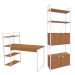 Mesa Escrivaninha E Estante Alta 4 Portas Canela Branco KPB