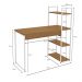 Mesa Escrivaninha E Estante Alta 4 Portas Canela Branco KPB