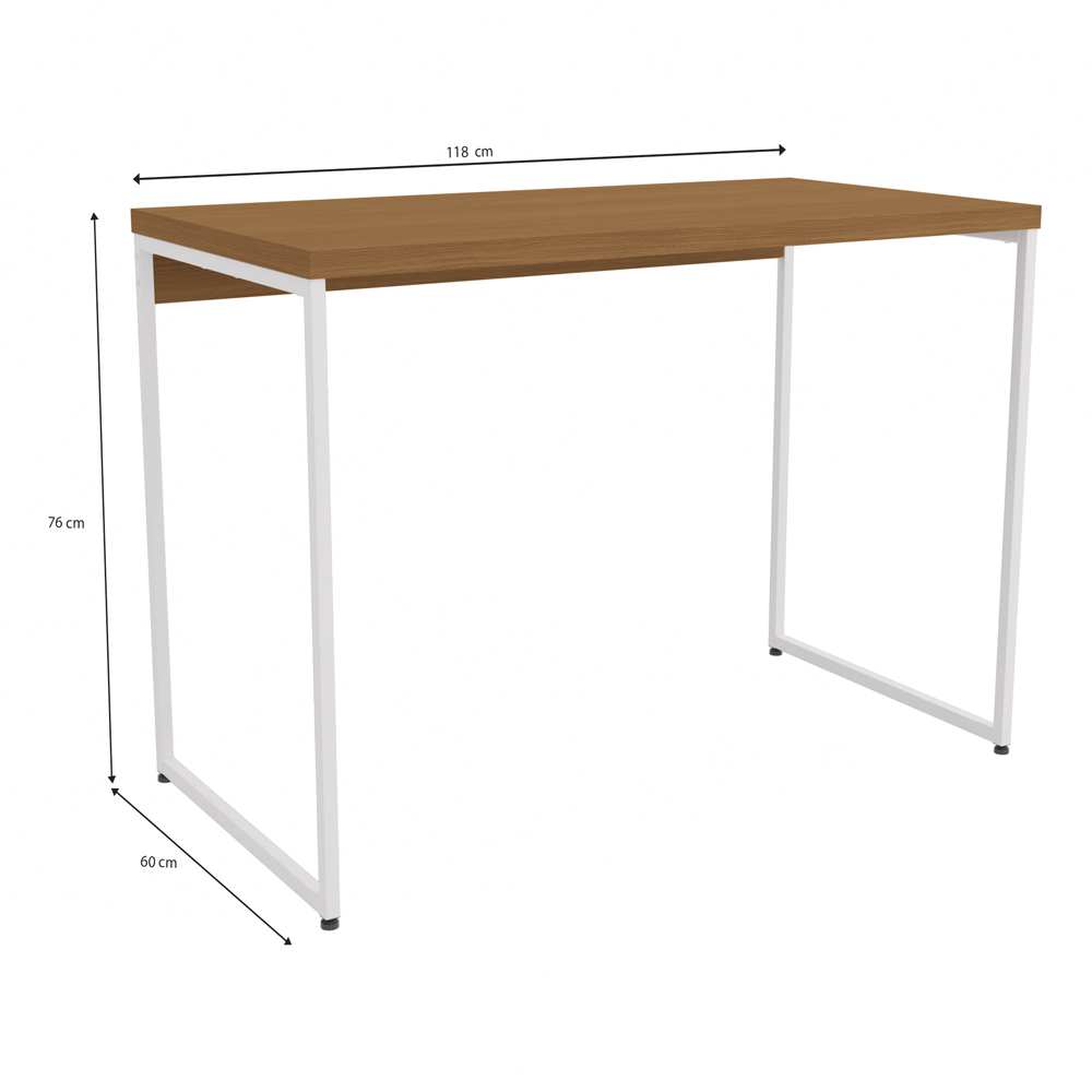 Mesa Escrivaninha E Nicho 2 Prateleiras Canela Branco KPB