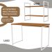 Mesa Escrivaninha E Nicho 2 Prateleiras Canela Branco KPB