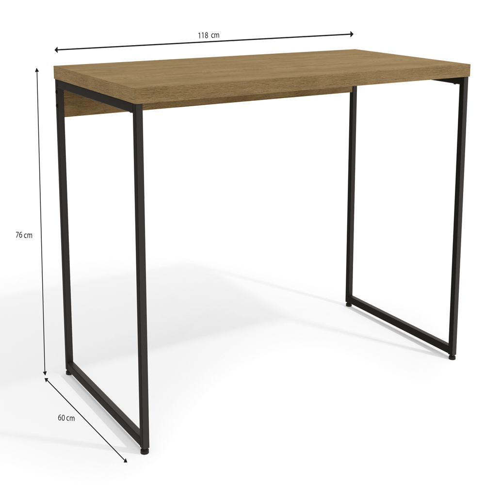 Mesa Escrivaninha E Nicho 2 Prateleiras Freijo Preto Fosco KPB