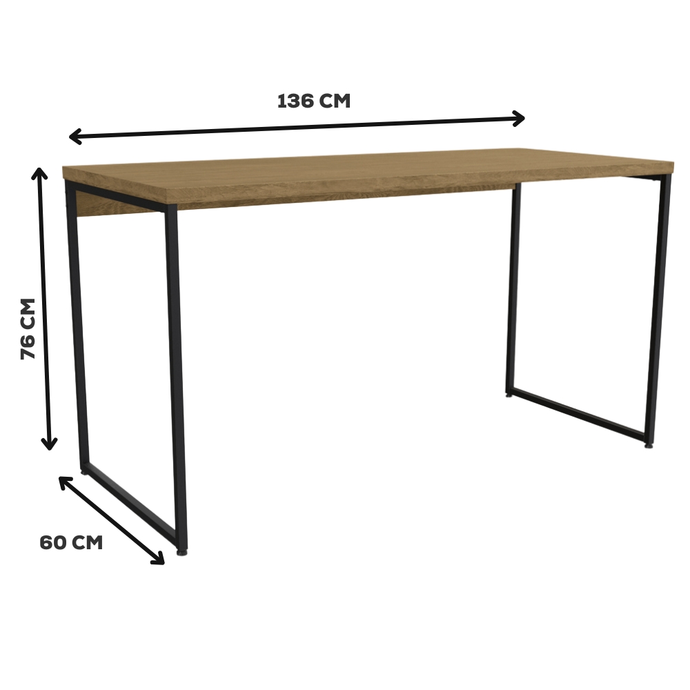 Mesa Escrivaninha E Nicho Estante Freijo Preto Fosco KPB