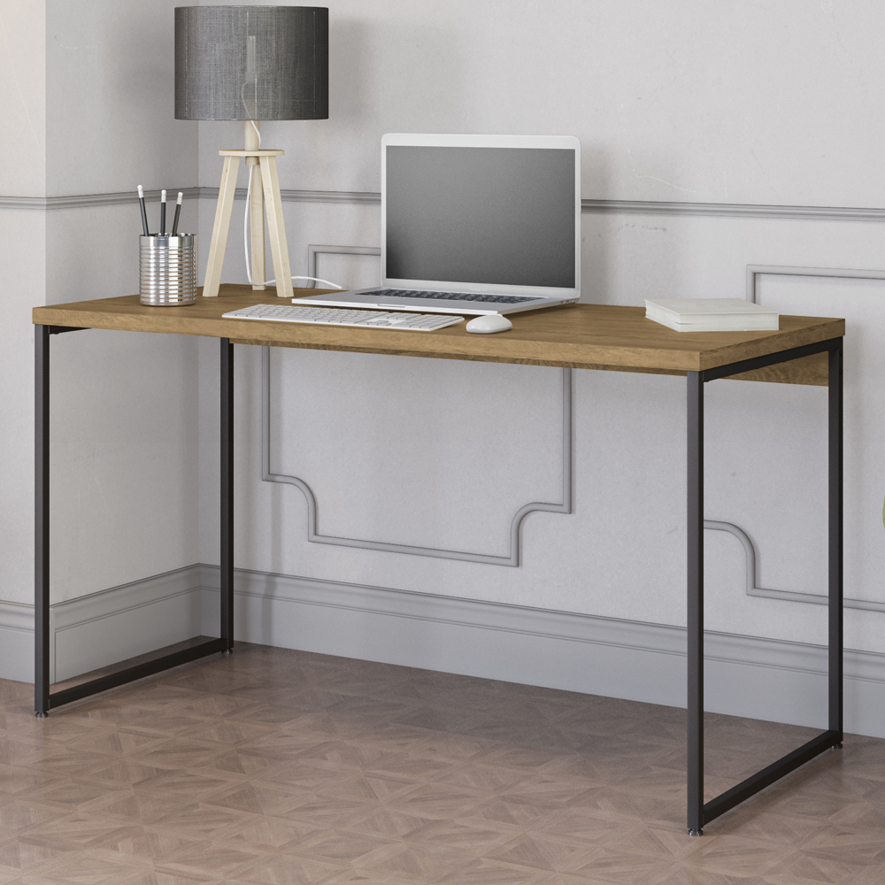 Mesa Escrivaninha Escritorio 136 cm LI003 Freijo Preto Fosco KPB