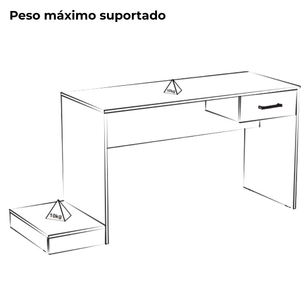 Mesa Escrivaninha Gamer 1 Gaveta 160 cm Preto Azul ARLY