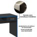Mesa Escrivaninha Gamer 1 Gaveta 160 cm Preto Azul ARLY