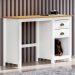 Mesa Escrivaninha Madeira Maciça 110 cm 9138 Branco Freijo Milani Store