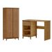 Mesa Escrivaninha e Armario Escritorio MDF Freijo Milani Store