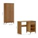 Mesa Escrivaninha e Armario Escritorio MDF Freijo Milani Store