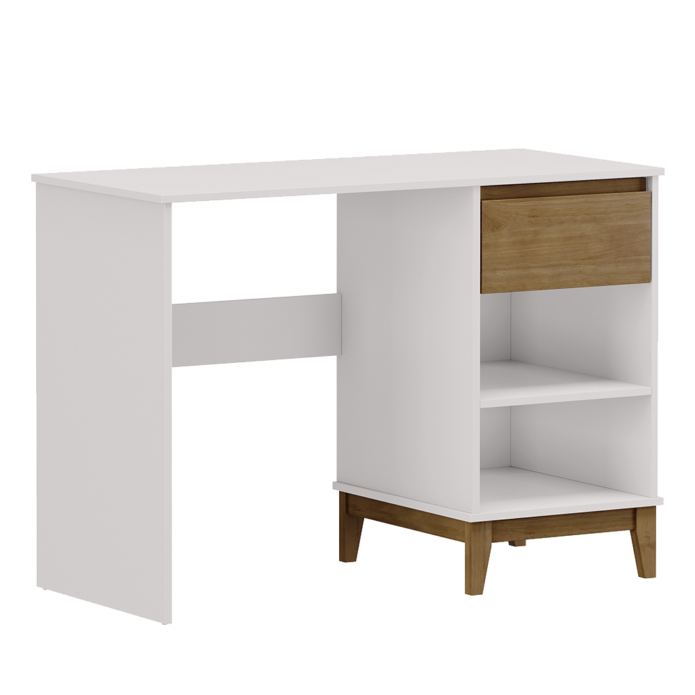 Mesa Escrivaninha e Armario Escritorio MDF Off White Freijo Milani Store