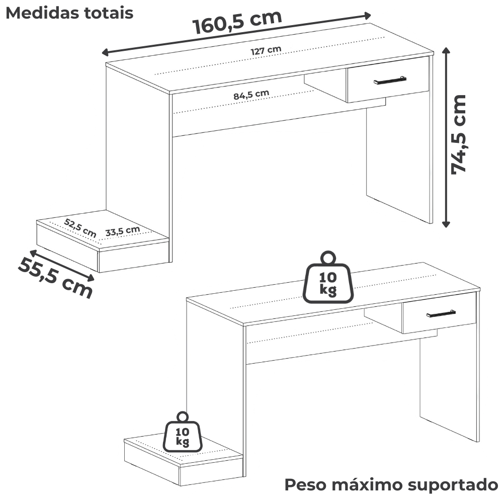 Mesa Gamer 1 Gaveta E Estante Livreiro Preto Vermelho ARLY