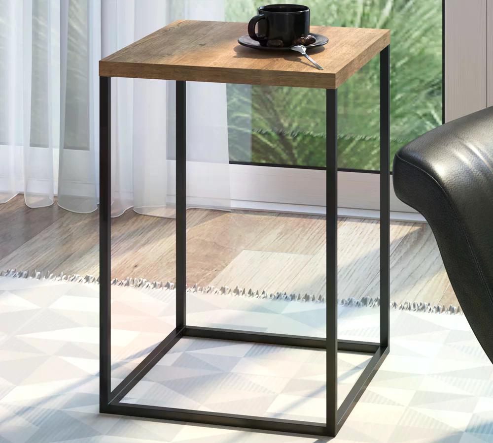 Mesa Lateral Aço Preto Vermont Milani Store