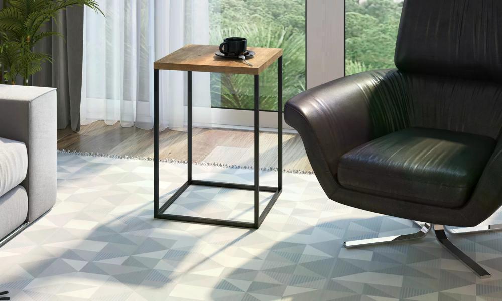 Mesa Lateral Aço Preto Vermont Milani Store