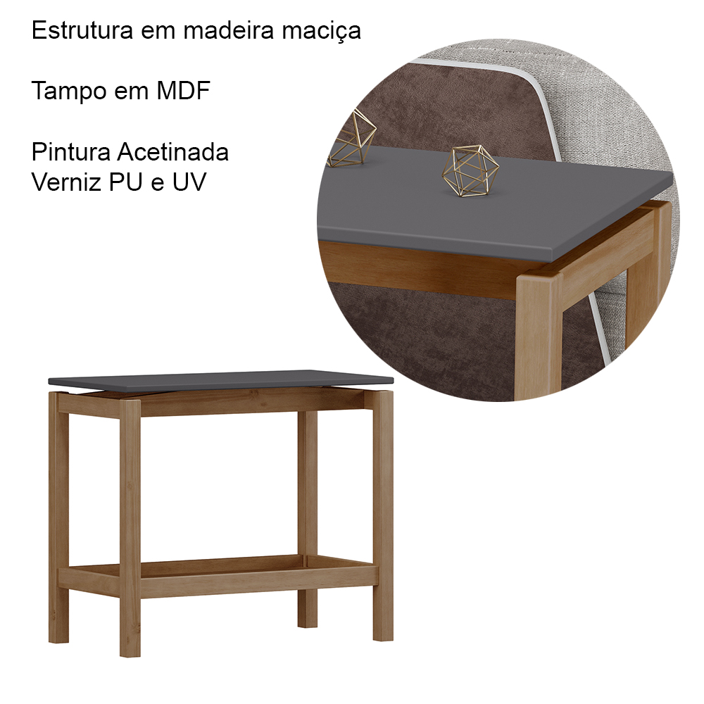 Mesa Lateral Aparador 67 cm 2150 Tauari Concret Milani Store