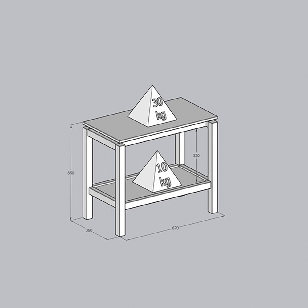 Mesa Lateral Aparador 67 cm 2150 Tauari Concret Milani Store