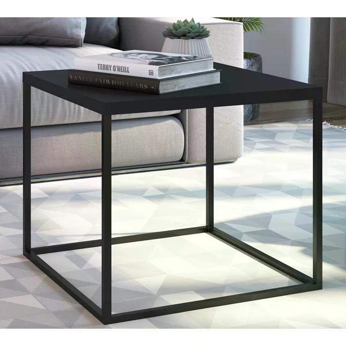 Mesa Lateral Cube Preto Milani Store