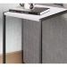 Mesa Lateral Sala Aço Preto Branco Milani Store