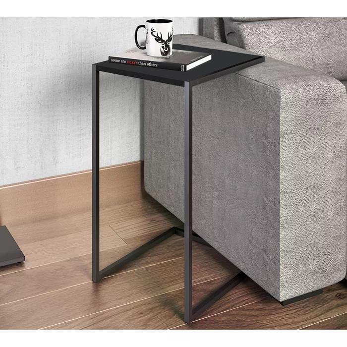 Mesa Lateral Sala Aço Preto Milani Store