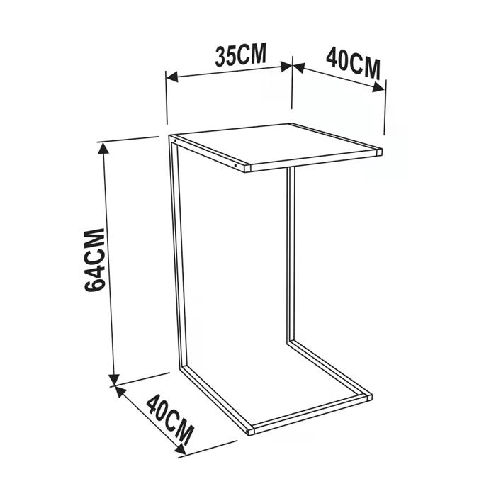 Mesa Lateral Sala Aço Preto Milani Store