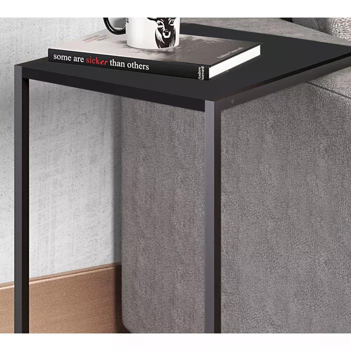 Mesa Lateral Sala Aço Preto Milani Store