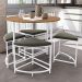 Mesa Redonda 4 Bancos 90X76 cm LI038 Canela Branco KPB
