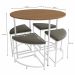 Mesa Redonda 4 Bancos 90X76 cm LI038 Canela Branco KPB