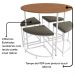 Mesa Redonda 4 Bancos 90X76 cm LI038 Canela Branco KPB