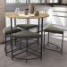 Mesa Redonda 4 Bancos 90X76 cm LI038 Freijo Preto Fosco KPB
