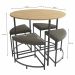 Mesa Redonda 4 Bancos 90X76 cm LI038 Freijo Preto Fosco KPB
