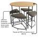 Mesa Redonda 4 Bancos 90X76 cm LI038 Freijo Preto Fosco KPB