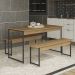 Mesa com 2 Bancos Estilo Industrial LI013 Freijo Preto Fosco KPB