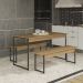 Mesa com 2 Bancos Estilo Industrial LI013 Freijo Preto Fosco KPB