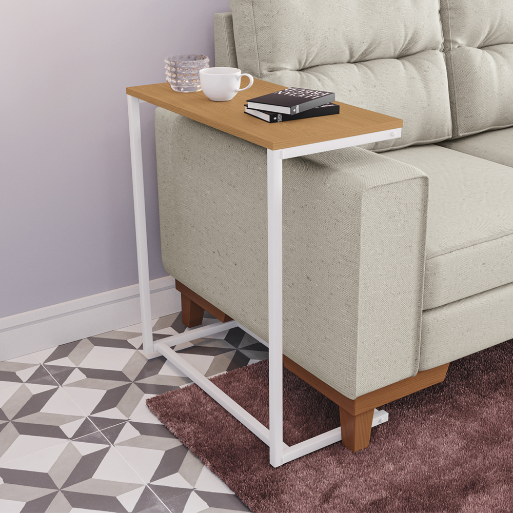 Mesa de Apoio Lateral 68 cm LI025 Canela Branco KPB