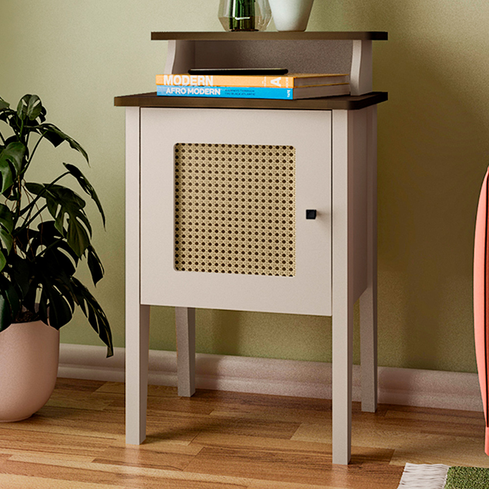 Mesa de Apoio MDF Sala 43 cm 4518 Pinho Off White ARLY
