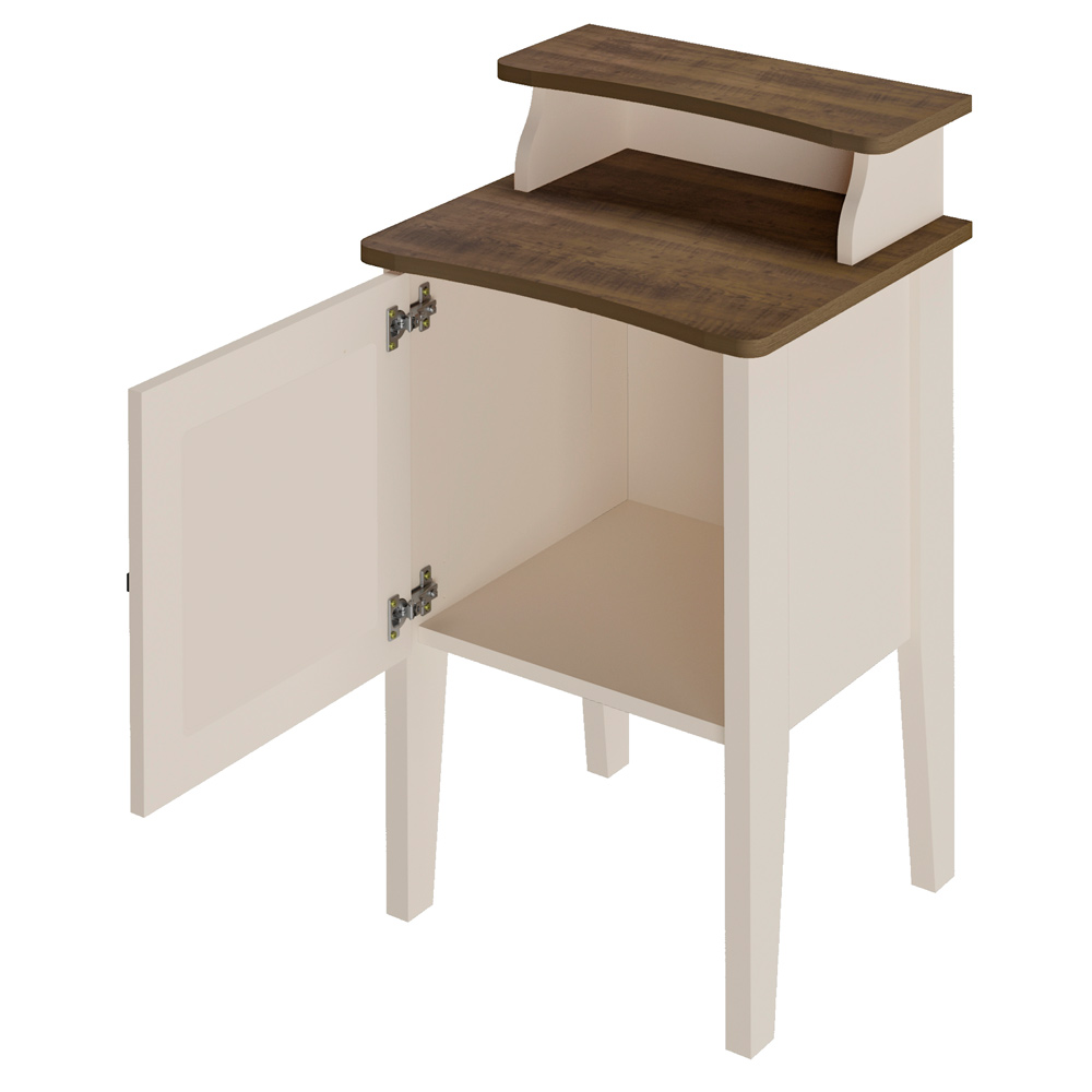 Mesa de Apoio MDF Sala 43 cm 4518 Pinho Off White ARLY