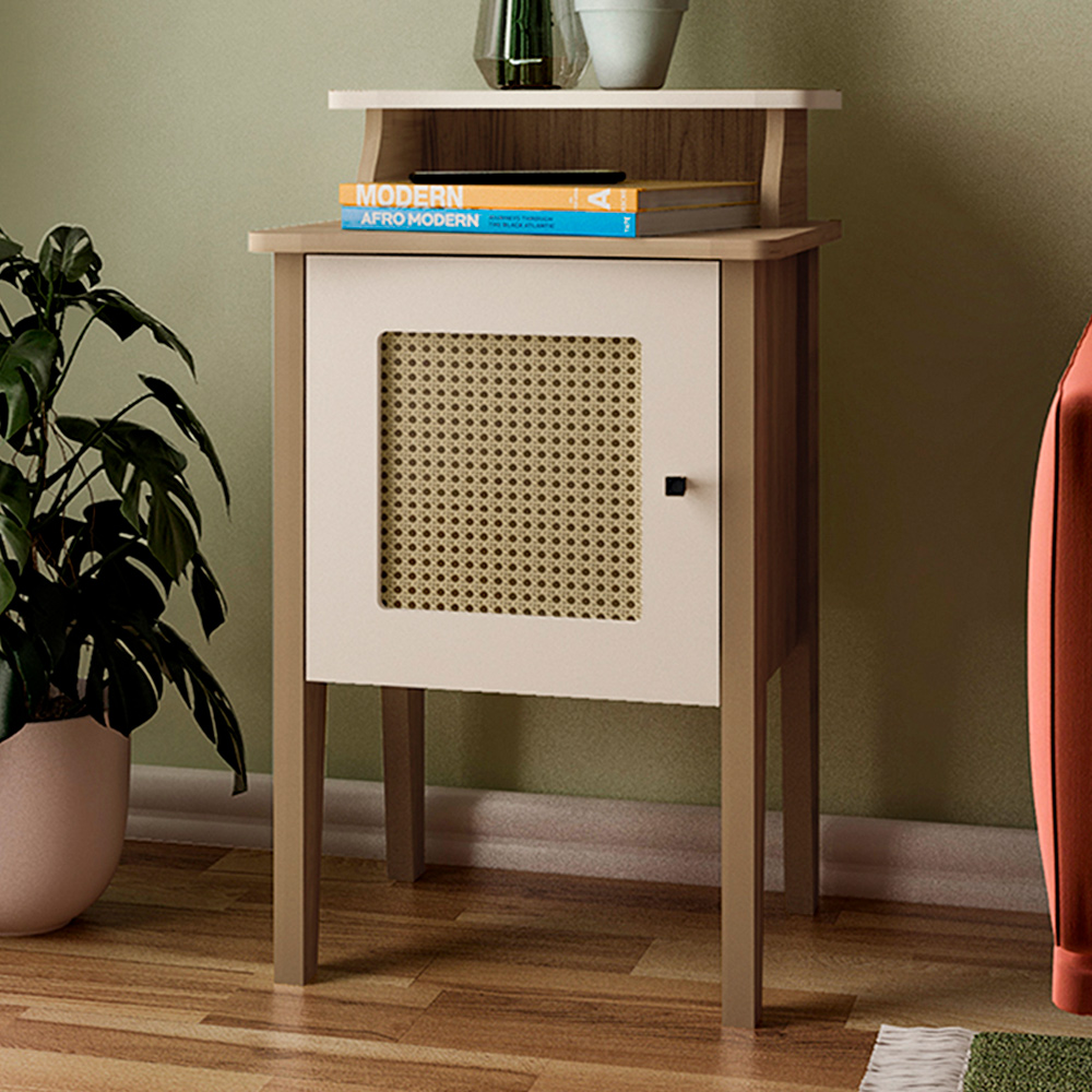 Mesa de Apoio MDF Sala 43 cm 4519 Carvalho Off White ARLY