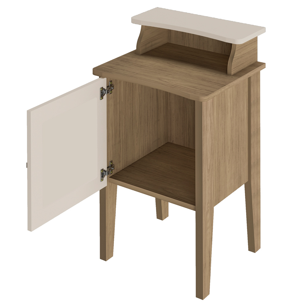 Mesa de Apoio MDF Sala 43 cm 4519 Carvalho Off White ARLY