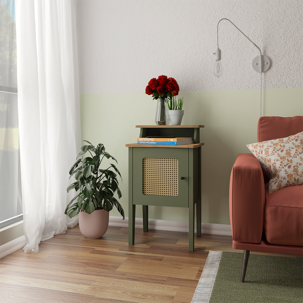 Mesa de Apoio MDF Sala 43 cm 4533 Menta Carvalho ARLY