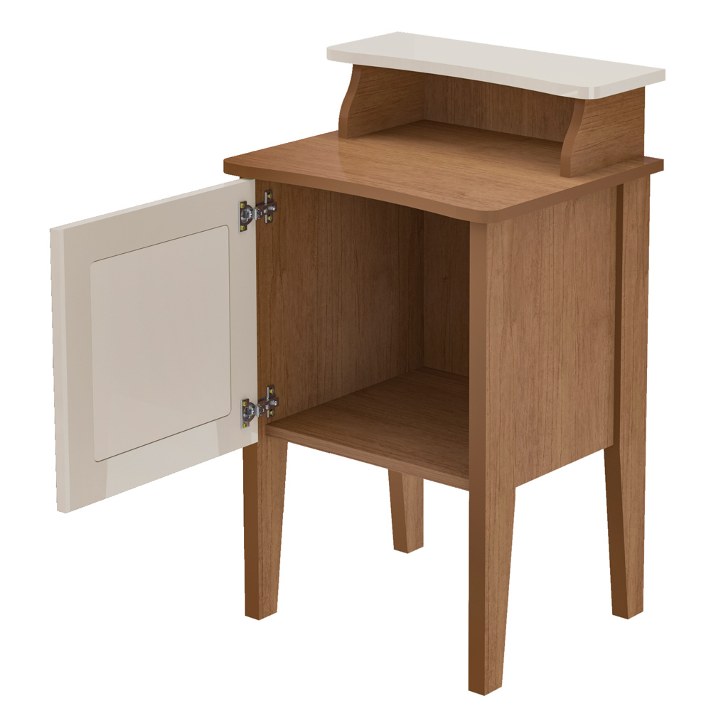 Mesa de Apoio MDF Sala 43 cm 4677 Cinamomo Off White ARLY