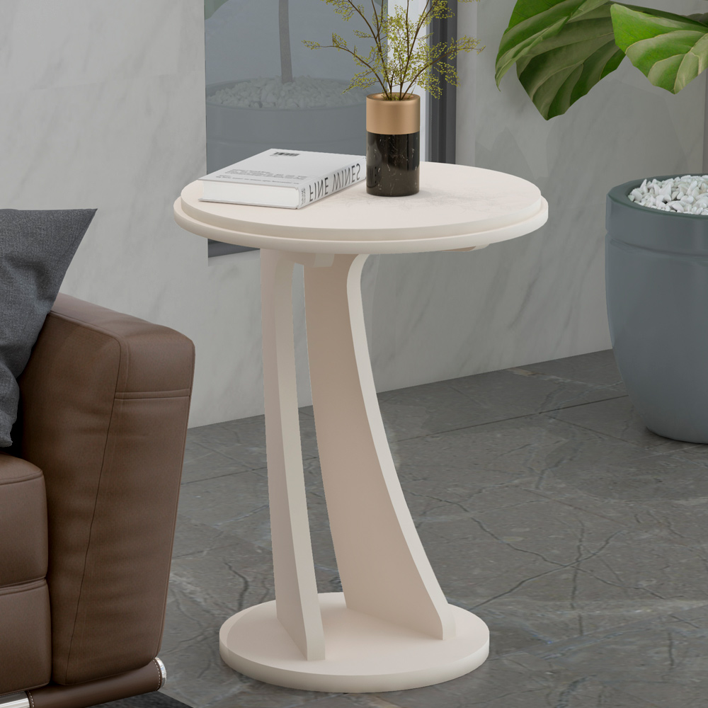 Mesa de Apoio MDF Sala de Estar 50 cm 4211 Off White ARLY