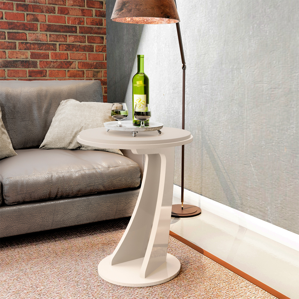 Mesa de Apoio MDF Sala de Estar 50 cm 4211 Off White ARLY