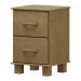 Mesa de Cabeceira Madeira Maciça 2 Gavetas 42 cm 1137 Freijo Milani Store